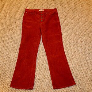RUST MADEWELL CORDUROY PANTS SIZE 28